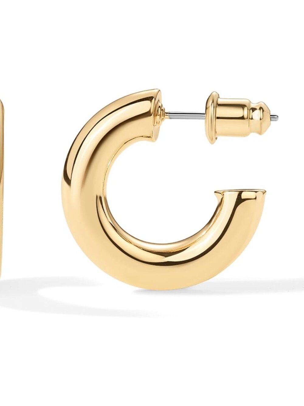 Chunky Gold Hoop Earrings for Women, Lightweight 14K Gold Plated | Gold Hoops, G